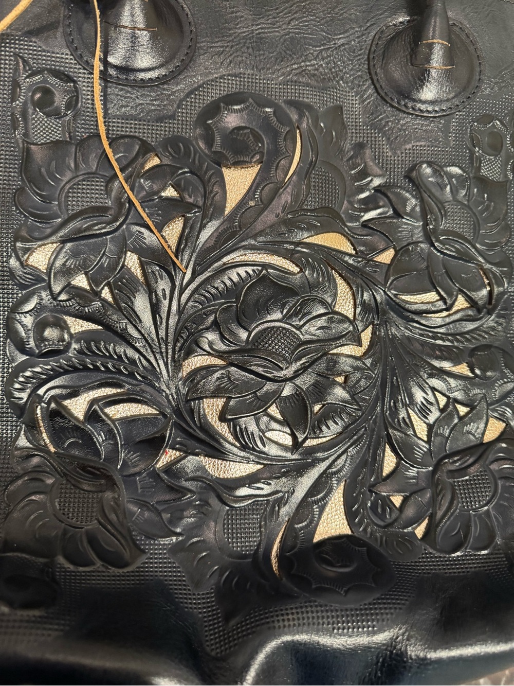 Patricia Nash Dark Navy Floral Cavo Cutout Tote - Picture 9 of 10
